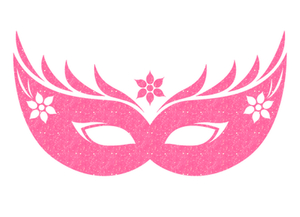 Carnaval Masker 2 Glitter Neon roze Glitter - afb. 2