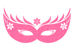 Carnaval Masker 2 Glitter Neon roze Glitter - afb. 2