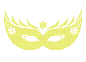 Carnaval Masker 2 Glitter Neon Yellow Glitter 446 - afb. 2