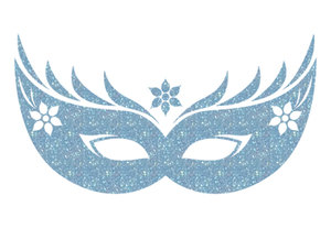Carnaval Masker 2 Glitter Neon Blauw Glitter - afb. 2