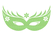 Carnaval Masker 2 Glitter Neon Groen Glitter - afb. 2