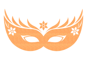 Carnaval Masker 2 Glitter Neon Oranje Glitter - afb. 2