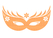 Carnaval Masker 2 Glitter Neon Oranje Glitter - afb. 2