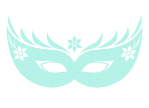 Carnaval Masker 2 Glitter Neon Bleu Glitter 480 - afb. 2