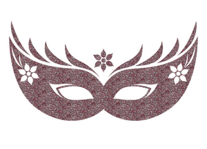 Carnaval Masker 2 Glitter Rose Gold Glitter 486 - afb. 2