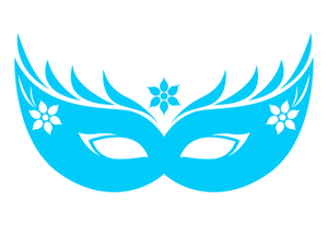 Carnaval Masker 2 Glow in the Dark Blauw - afb. 2