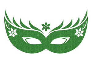 Carnaval Masker 2 Glitter Green Glitter 455 - afb. 2