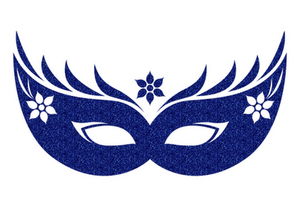 Carnaval Masker 2 Glitter Royal Blue Glitter 489 - afb. 2