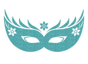 Carnaval Masker 2 Glitter Sky Bleu Glitter 445 - afb. 2