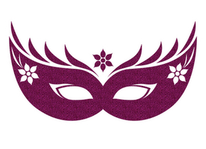 Carnaval Masker 2 Glitter Hot Pink Glitter 432 - afb. 2