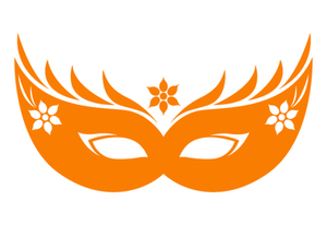 Carnaval Masker 2 Glow in the Dark Oranje - afb. 2