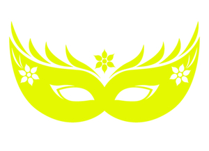 Carnaval Masker 2 Glow in the Darg Geel - afb. 2