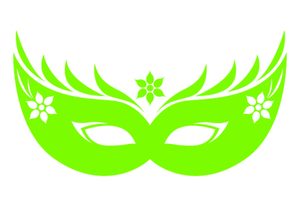 Carnaval Masker 2 Metallics Lime Metallic - afb. 2