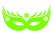Carnaval Masker 2 Metallics Lime Metallic - afb. 2
