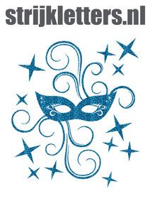 Carnaval Masker Glitter Blue - afb. 1