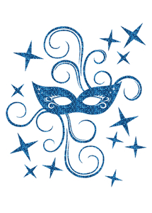Carnaval Masker Glitter Columbia Blue - afb. 2