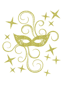 Carnaval Masker Glitter Coronado Gold - afb. 2