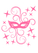 Carnaval Masker Glitter Neon roze Glitter - afb. 2