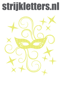 Carnaval Masker Glitter Neon Yellow Glitter 446 - afb. 1