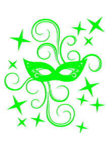 Carnaval Masker Glow in the Dark Groen - afb. 2