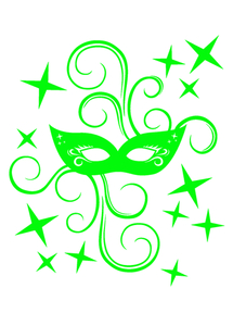 Carnaval Masker Glow in the dark Glow in the Dark Groen - afb. 2