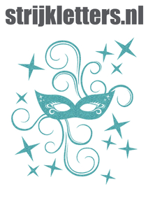 Carnaval Masker Glitter Sky Bleu Glitter 445 - afb. 1