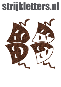 Carnaval Maskers Blij Verdrietig Glitter Brons Glitter 452 - afb. 1