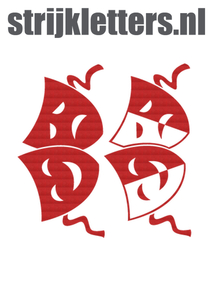 Carnaval Maskers Blij Verdrietig Design Leer Rood - afb. 1