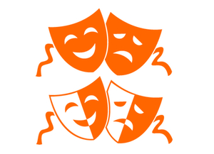 Carnaval Maskers Blij Verdrietig Flex Oranje - afb. 2