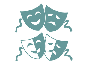 Carnaval Maskers Blij Verdrietig Flex Turquoise - afb. 2