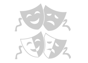 Carnaval Maskers Blij Verdrietig Flex Zilver - afb. 2