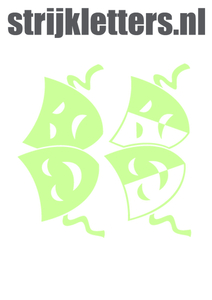Carnaval Maskers Blij Verdrietig Glow in the Dark - afb. 1