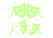Carnaval Maskers Blij Verdrietig Glow in the Dark - afb. 2