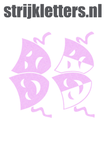 Carnaval Maskers Blij Verdrietig Glitter Neon Purple 480 - afb. 1