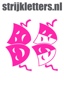Carnaval Maskers Blij Verdrietig Glow in the Dark Roze - afb. 1