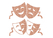 Carnaval Maskers Blij Verdrietig Glitter Light Rose Gold - afb. 2