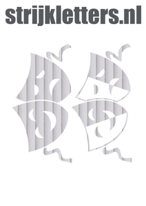 Carnaval Maskers Blij Verdrietig Glitter Rainbow White 488 - afb. 1