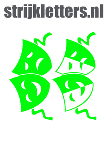 Carnaval Maskers Blij Verdrietig Glow in the Dark Groen - afb. 1
