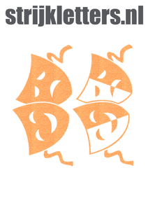 Carnaval Maskers Blij Verdrietig Glitter Neon Orange Glitter 449 - afb. 1