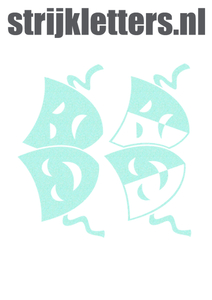 Carnaval Maskers Blij Verdrietig Glitter Neon Bleu Glitter 480 - afb. 1