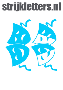 Carnaval Maskers Blij Verdrietig Glow in the Dark Blauw - afb. 1