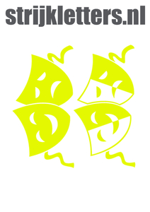 Carnaval Maskers Blij Verdrietig Glow in the Darg Geel - afb. 1