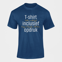 T-shirt donker blauw incl. opdruk groot aan voorzijde