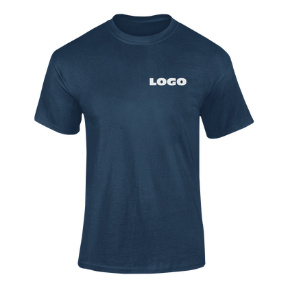 T-shirt donker blauw incl. borstopdruk - afb. 1