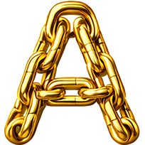 Goud chroomlook letter los A ketting strijkletter