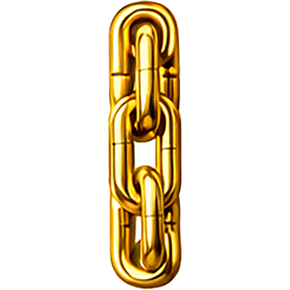 Goud chroomlook letter los I ketting strijkletter - afb. 1