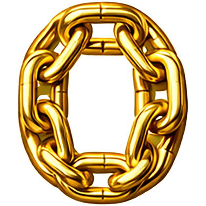 Goud chroomlook letter los O ketting strijkletter - afb. 1