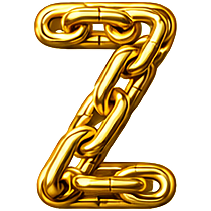 Goud chroomlook letter los Z ketting strijkletter - afb. 1