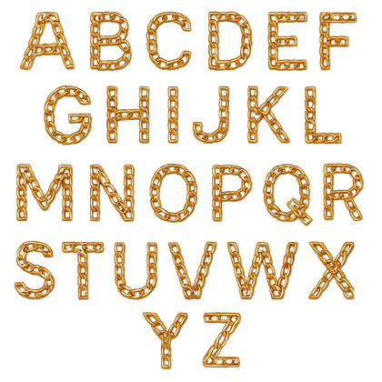 Goud ketting strijkletters - afb. 1