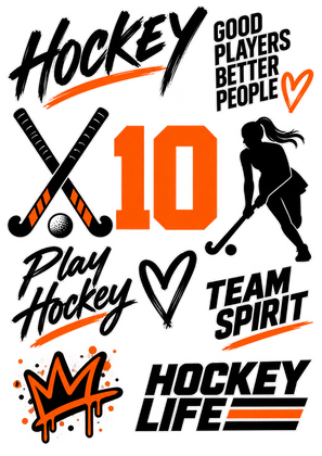 Hockey tranfer A4 vel om zelf te strijken Hockey meisjes - afb. 2